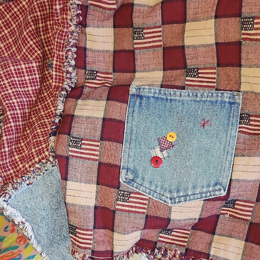 Colorful Patchwork Denim Jacket - image 8